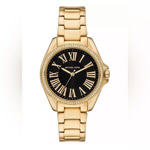 Michael Kors Women's Kacie Three-Hand Gold-Tone Stainless Steel Watch 39mm NWT